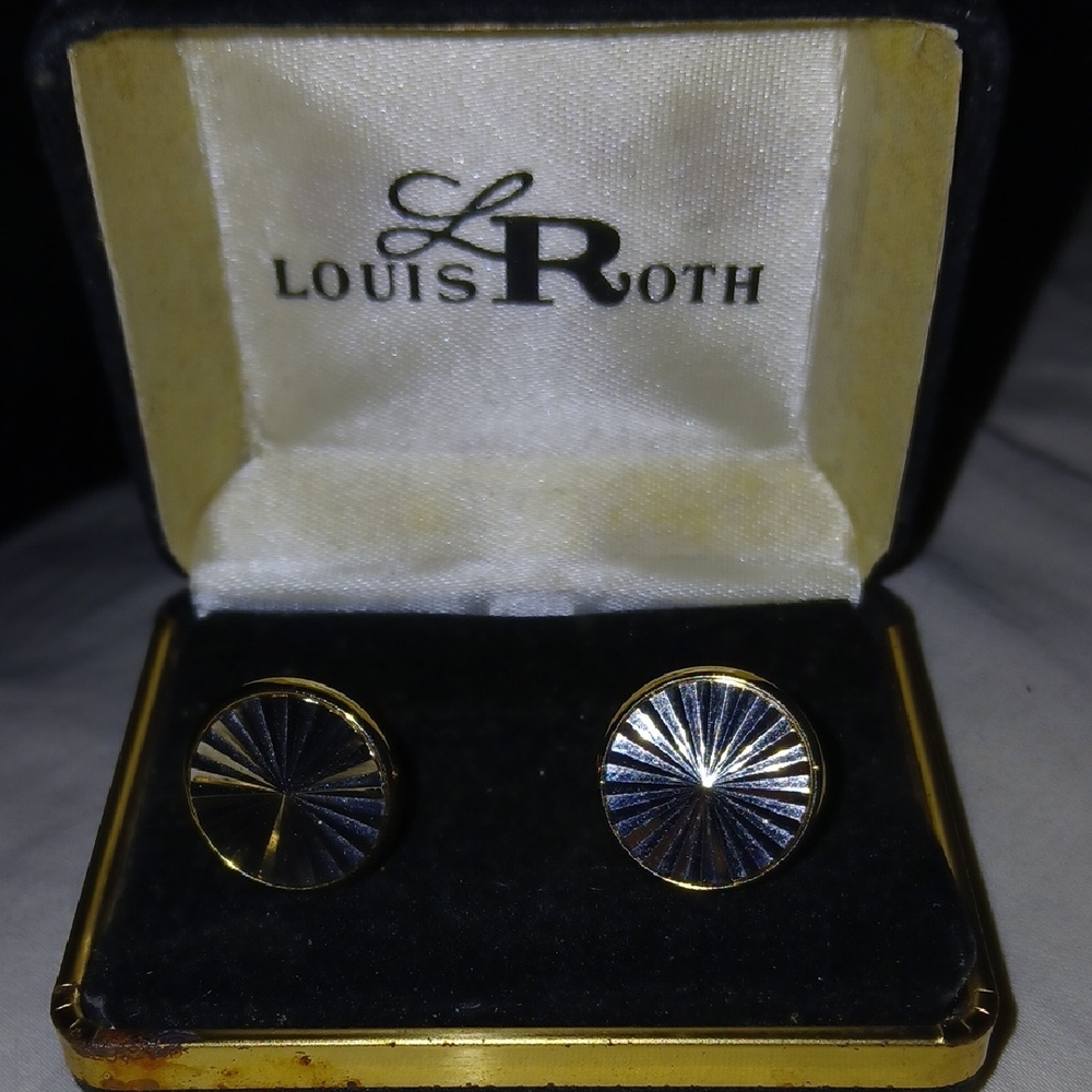 Louis Roth Gold and Silver Cufflinks